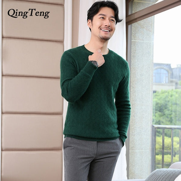 Real 100% Cashmere Male Sweater Winter Pullover Turtle Neck Men's Jumper White Mens Knitwear Pull Homme Men Sweater Christmas