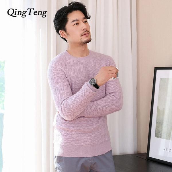 Real 100% Cashmere Male Sweater Winter Pullover Turtle Neck Men's Jumper White Mens Knitwear Pull Homme Men Sweater Christmas