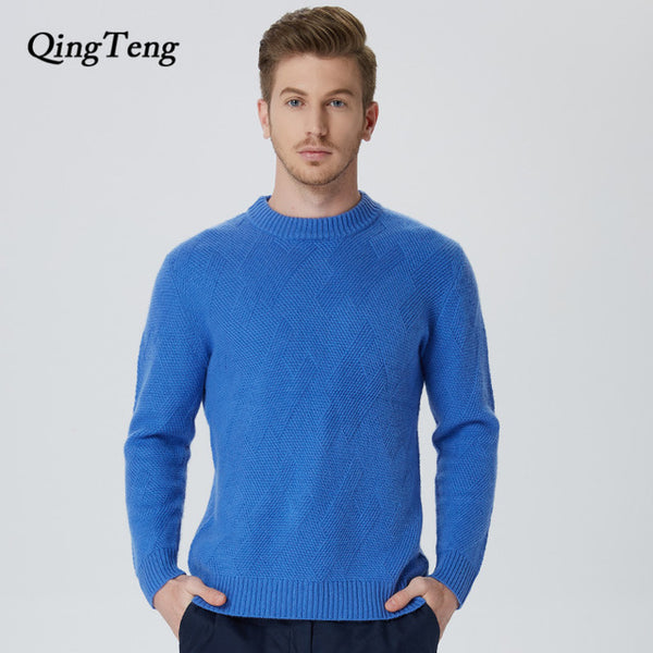 Genuine Cashmere 100 Pure Men's Sweater Cable Knit Thick Knitted Jacket Male Youth Wholesale Men's Pullover Wool Korean Style