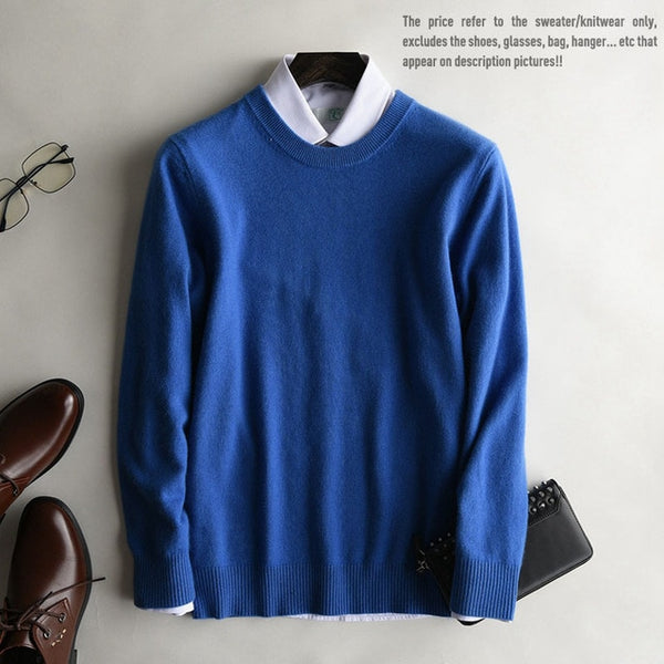 Winter Autumn New Brand Men's O Neck 100% Cashmere Sweater Cashmere Pullover For Man Long Sleeve Christmas Blusas Masculina