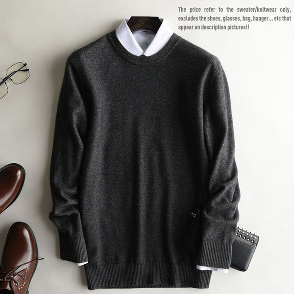 Winter Autumn New Brand Men's O Neck 100% Cashmere Sweater Cashmere Pullover For Man Long Sleeve Christmas Blusas Masculina