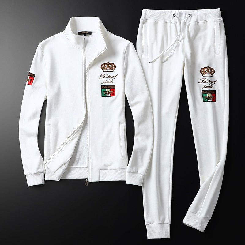 High-end Brand Casual Sports Suit 2019 Autumn And Winter New Men's Suit Embroidery Sweater + Pants M-5XL