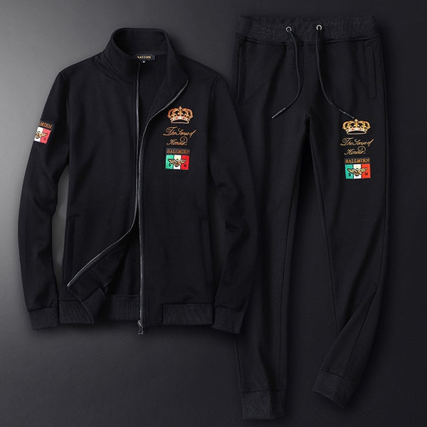 High-end Brand Casual Sports Suit 2019 Autumn And Winter New Men's Suit Embroidery Sweater + Pants M-5XL