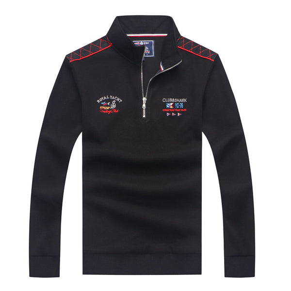 Classic Brand Men's Sweater Tace & Shark Embroidery turtleneck Sweater for Men Knitted Pullovers 2019 Christmas Sweater