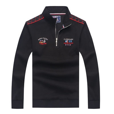 Classic Brand Men's Sweater Tace & Shark Embroidery turtleneck Sweater for Men Knitted Pullovers 2019 Christmas Sweater