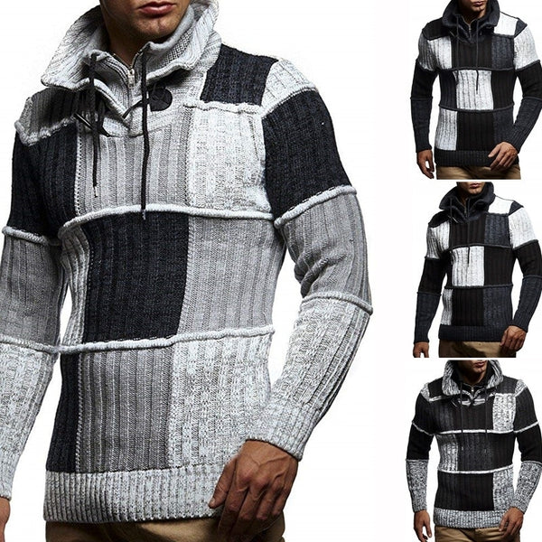 ZOGAA 2019 Solid Plaid Knitted Sweater Men Clothes Christmas Sweater Men Clothing 2019 Winter Man Pullover Men Sweater Coat