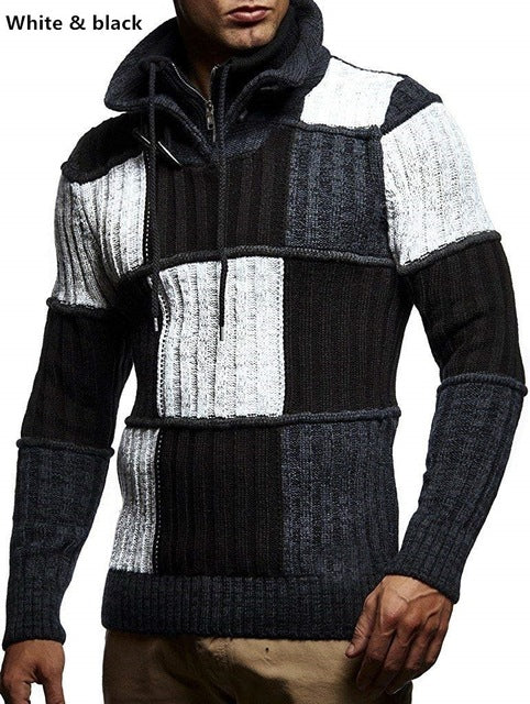 ZOGAA 2019 Solid Plaid Knitted Sweater Men Clothes Christmas Sweater Men Clothing 2019 Winter Man Pullover Men Sweater Coat