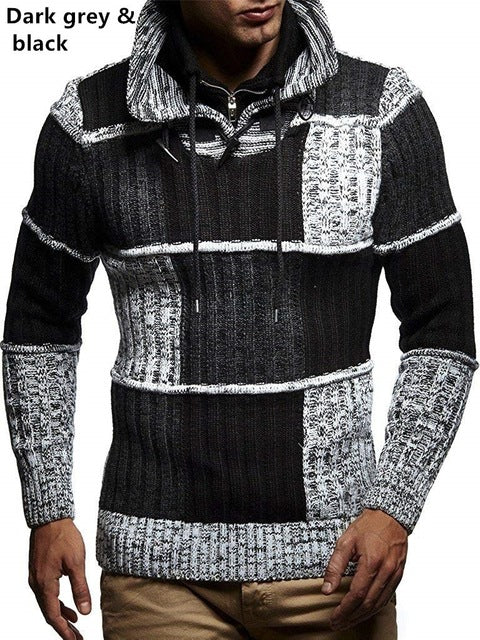 ZOGAA 2019 Solid Plaid Knitted Sweater Men Clothes Christmas Sweater Men Clothing 2019 Winter Man Pullover Men Sweater Coat