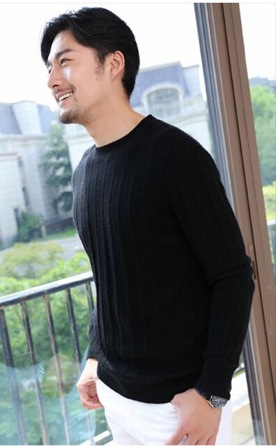 Men's O Neck Real 100% Cashmere Sweater Winter Autumn New Brand Cashmere Pullover For Man Long Sleeve Christmas Blusas Masculina