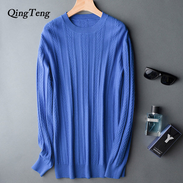Men's O Neck Real 100% Cashmere Sweater Winter Autumn New Brand Cashmere Pullover For Man Long Sleeve Christmas Blusas Masculina