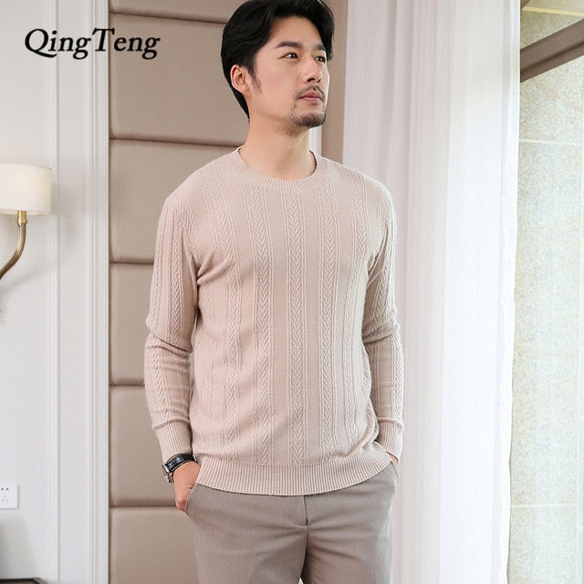Men's O Neck Real 100% Cashmere Sweater Winter Autumn New Brand Cashmere Pullover For Man Long Sleeve Christmas Blusas Masculina