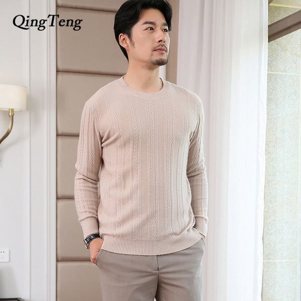 Men's O Neck Real 100% Cashmere Sweater Winter Autumn New Brand Cashmere Pullover For Man Long Sleeve Christmas Blusas Masculina