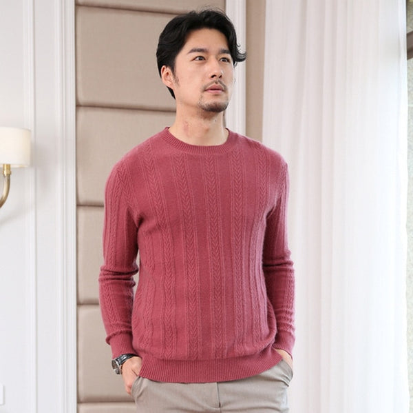 Men's O Neck Real 100% Cashmere Sweater Winter Autumn New Brand Cashmere Pullover For Man Long Sleeve Christmas Blusas Masculina
