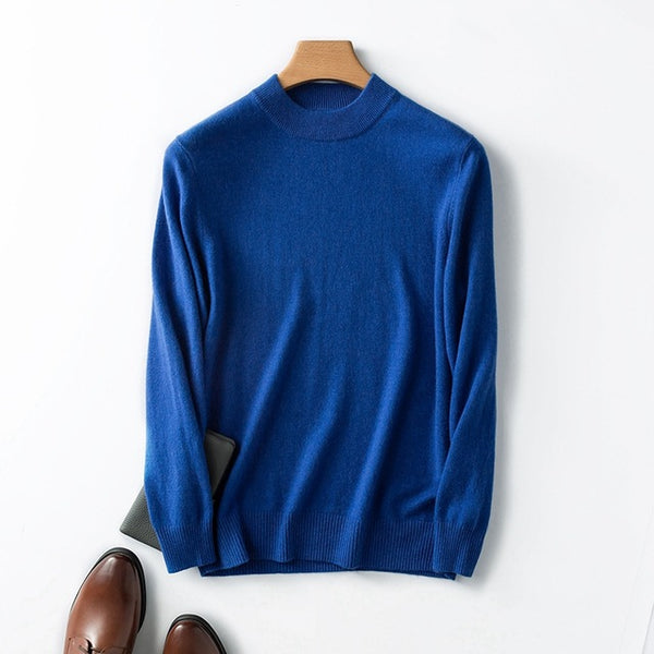 Winter Autumn New Men's Half Turtleck 100% Cashmere High-neck Sweater Cashmere Pullover For Man Long Sleeve Christmas Blusas