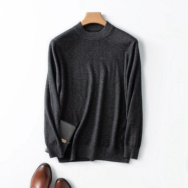 Winter Autumn New Men's Half Turtleck 100% Cashmere High-neck Sweater Cashmere Pullover For Man Long Sleeve Christmas Blusas