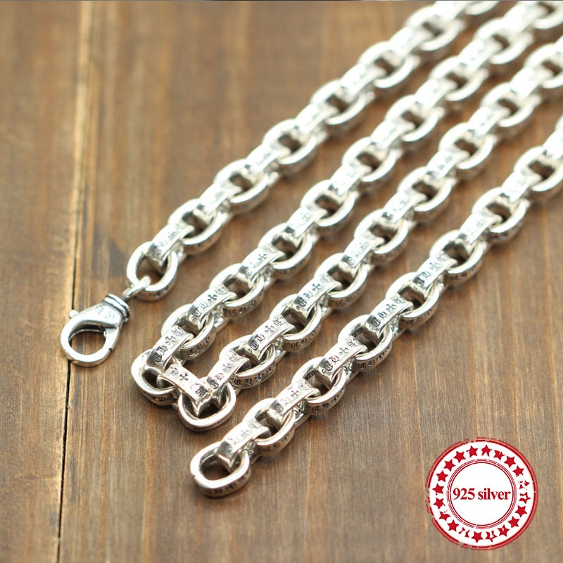 S925 sterling silver necklace rope chain sweater chain simple letters classic accessories long domineering couple send a gift