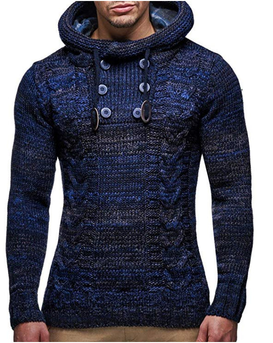 Men Winter Sweater Fashion Stand Collar Pull Over Sweater