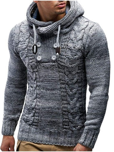Men Winter Sweater Fashion Stand Collar Pull Over Sweater