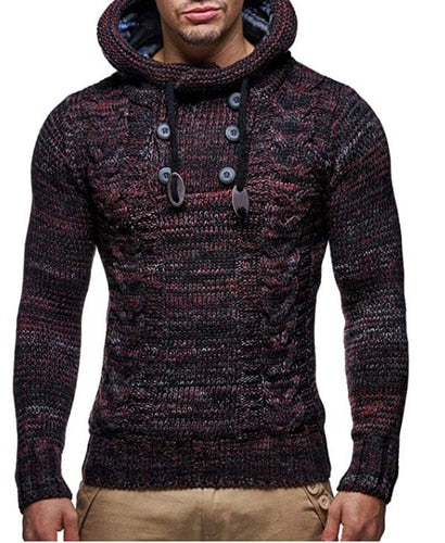 Men Winter Sweater Fashion Stand Collar Pull Over Sweater