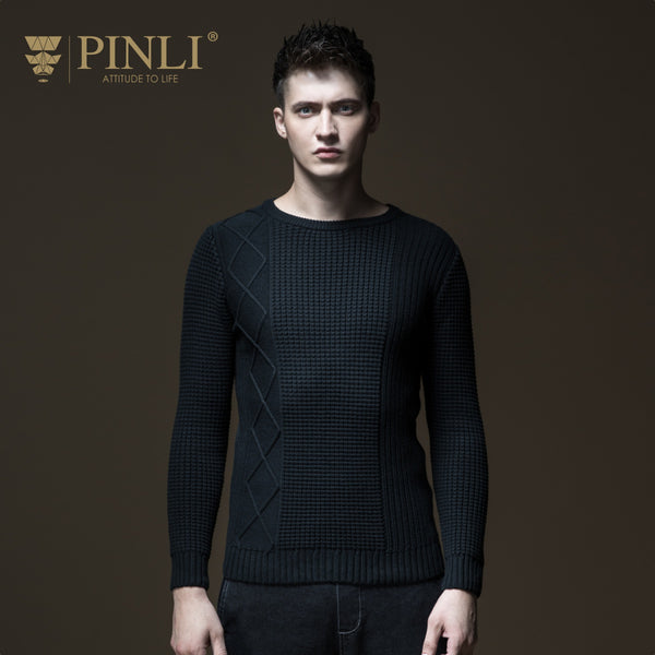 Agasalho Masculino Sweater Pinli Product Made Fall New Knit Male Pure Color Render B183210166 Round Collar Cultivate Morality