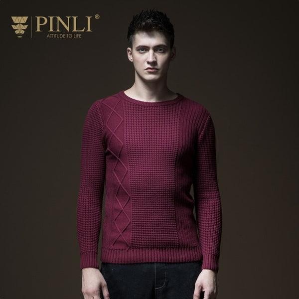 Agasalho Masculino Sweater Pinli Product Made Fall New Knit Male Pure Color Render B183210166 Round Collar Cultivate Morality