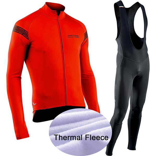 2019 NW team winter warm wool Jersey men's suit North wave clothing sweater bicycle riding outdoor mountain bike clothing bib pa