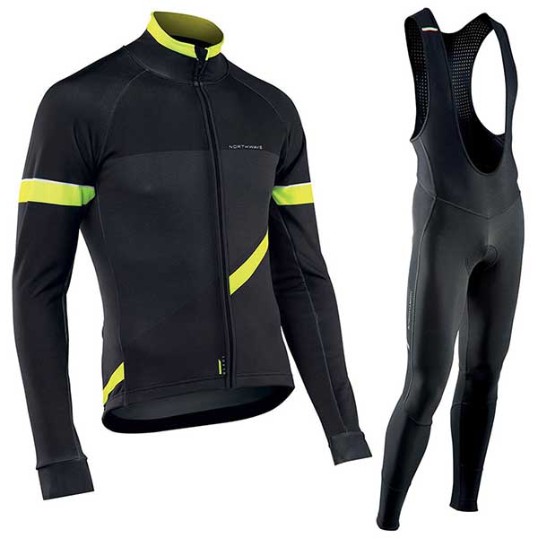 2019 NW team winter warm wool Jersey men's suit North wave clothing sweater bicycle riding outdoor mountain bike clothing bib pa