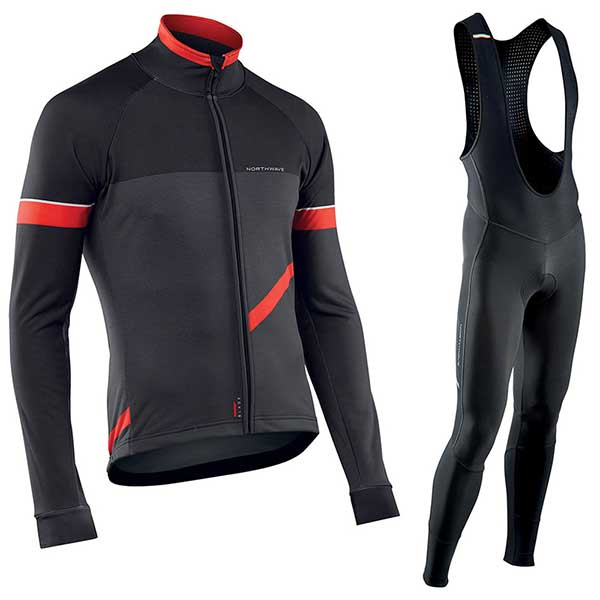 2019 NW team winter warm wool Jersey men's suit North wave clothing sweater bicycle riding outdoor mountain bike clothing bib pa