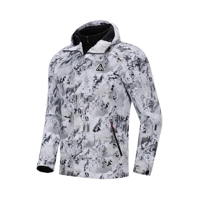 Li-Ning Men Outdoor 3 In 1 Windbreaker WARM AT Sweater Waterproof 100% Polyester Regular Fit LiNing Sports Jacket AWBP013 COND19