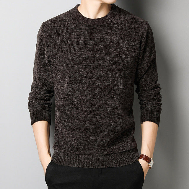 2019 Thick Velvet New Fashion Brand Sweaters Men Pullover Warm Slim Fit Jumpers Knitting Winter Korean Style Casual Men Clothes
