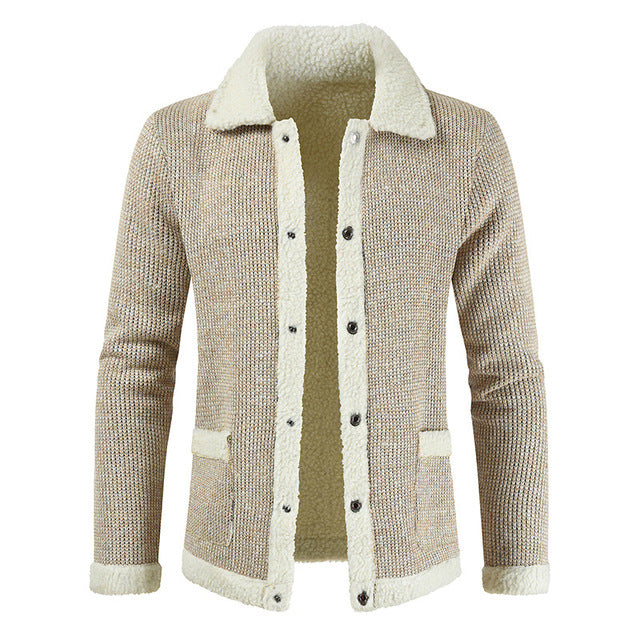 Warm Men's Cardigans 2019 Winter New Cool Teen Sweaters Male Casual Knitted Cardigan for Men Plus Velvet Thickening Sweater Coat