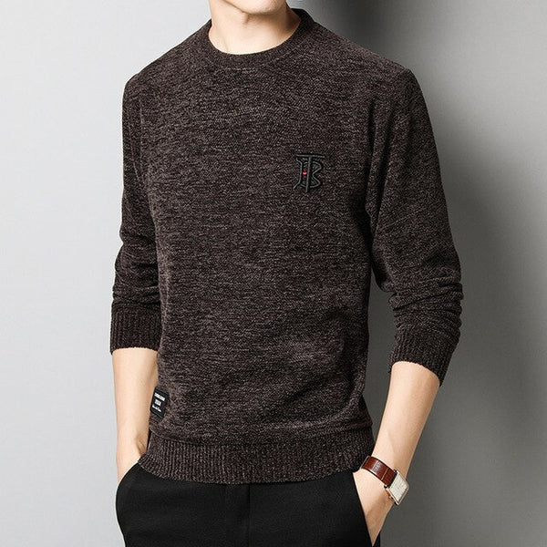 2019 Thick Velvet New Fashion Brand Sweater Man Pullover Slim Fit Jumpers Knitred Warm Winter Autumn Winter Casual Men Clothes