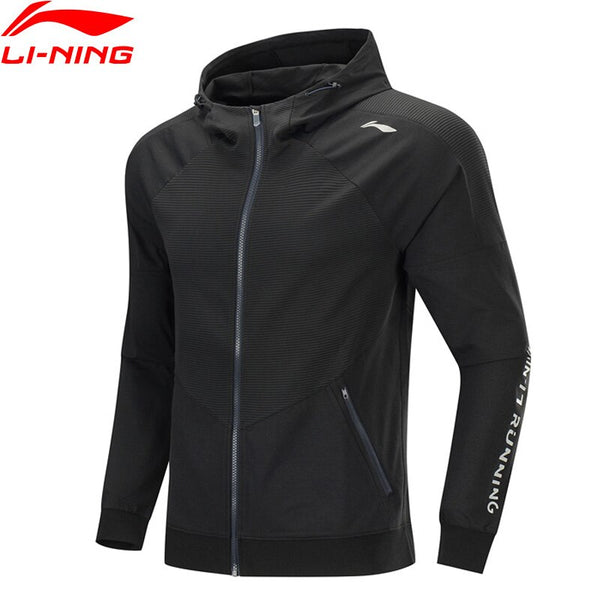 Li-Ning Men Running Series Knit Sweater Slim Fit Polyester Spandex Pockets LiNing Hooded Sports Jackets Tops AWYP007 CJAS19