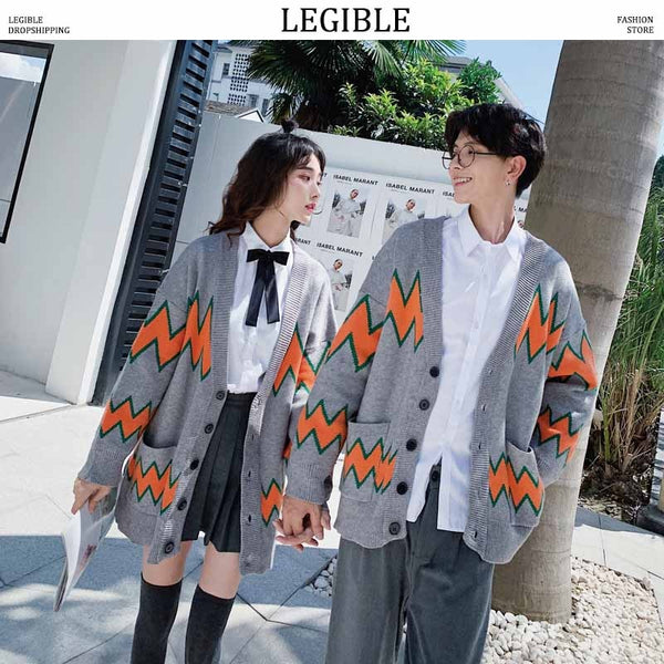LEGIBLE 2019 New Autumn Hip Hop Sweater Men Casual Loose Mens Sweaters Knitting Cardigan Coat Men