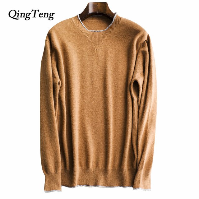 100 Cashmere Pure Men's Sweater O-Neck Striped Slim Fit Knitwear Mens Sweaters Pullovers Pullover Men Pull Homme Autumn Casual
