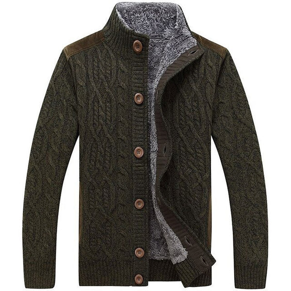 Winter Sweaters Man Turtle neck Thick Warm Sweater Wool Fleece Sweatercoat Men Cardigan Coats Single Breasted Sueter Hombre 3XL