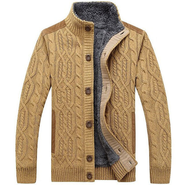 Winter Sweaters Man Turtle neck Thick Warm Sweater Wool Fleece Sweatercoat Men Cardigan Coats Single Breasted Sueter Hombre 3XL