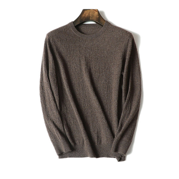 new arrival 100% cashmere men's winter sweater long sleeve crew neck pullover