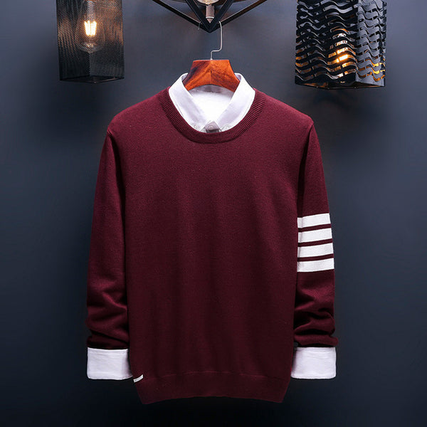 EWQ / 2019 New fashion autumn winter round collar casual men pullovers loose long sleeve Knitting Keep Warm tide Sweater FT214