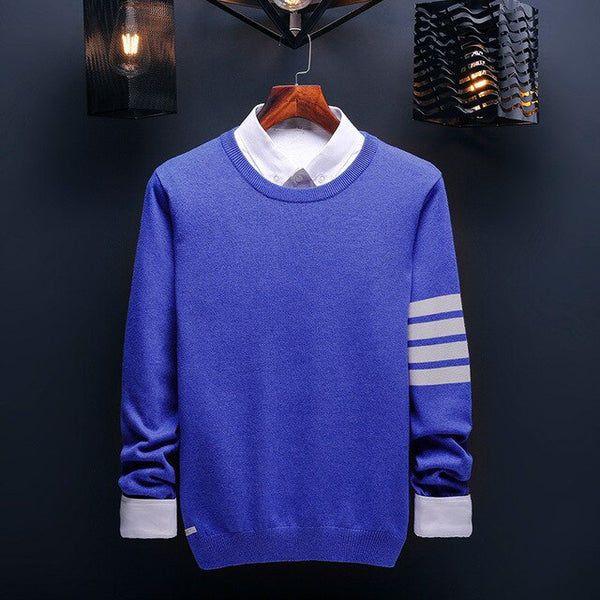 EWQ / 2019 New fashion autumn winter round collar casual men pullovers loose long sleeve Knitting Keep Warm tide Sweater FT214