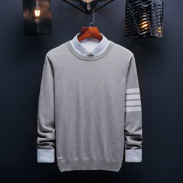 EWQ / 2019 New fashion autumn winter round collar casual men pullovers loose long sleeve Knitting Keep Warm tide Sweater FT214