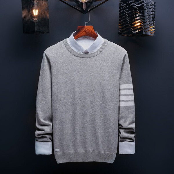 EWQ / 2019 New fashion autumn winter round collar casual men pullovers loose long sleeve Knitting Keep Warm tide Sweater FT214