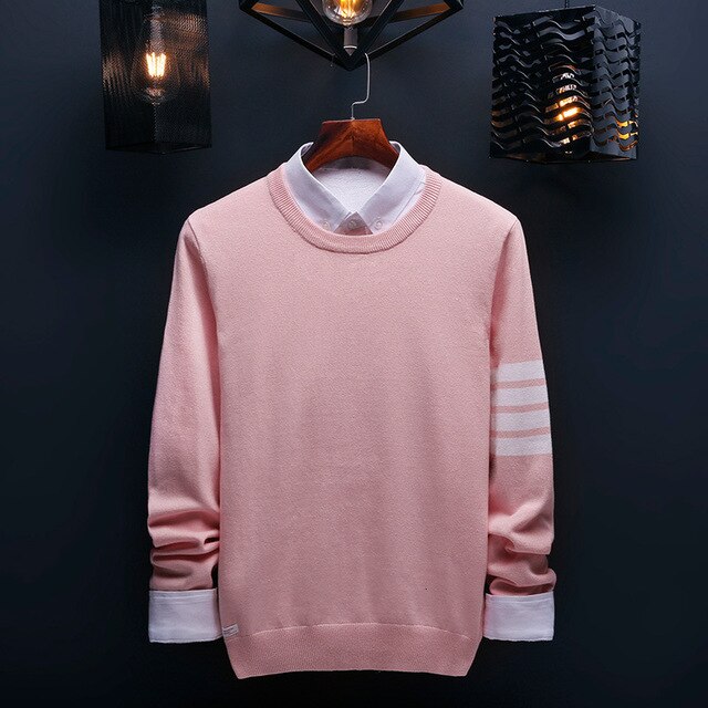 EWQ / 2019 New fashion autumn winter round collar casual men pullovers loose long sleeve Knitting Keep Warm tide Sweater FT214