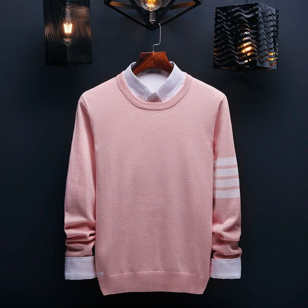 EWQ / 2019 New fashion autumn winter round collar casual men pullovers loose long sleeve Knitting Keep Warm tide Sweater FT214