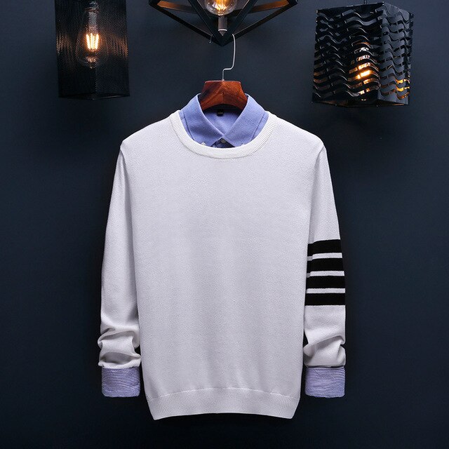 EWQ / 2019 New fashion autumn winter round collar casual men pullovers loose long sleeve Knitting Keep Warm tide Sweater FT214