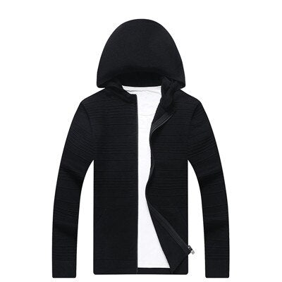 New Arrival Autumn Cardigan Men Fashion Hooded Collar Slim Fit Mens Sweaters Solid Color Men Cardigan Hombre