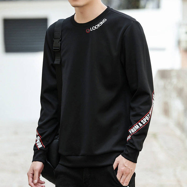 Autumn new men's jacket tide brand men's personality boys fashion casual round neck bottoming long sleeve sweater