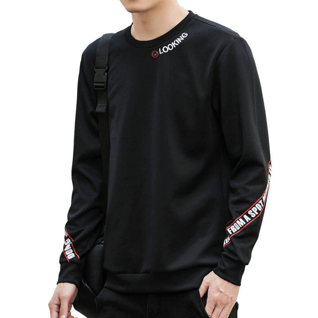 Autumn new men's jacket tide brand men's personality boys fashion casual round neck bottoming long sleeve sweater