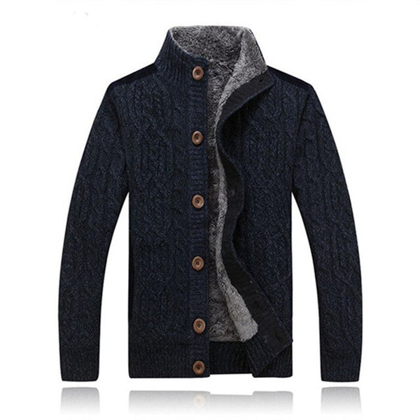 30% Wool 30% Cotton 2015 New Arrival Thicken Winter Mens Sweaters Cardigan Men Fleece Agasalho Masculino Brand AfsJeep A3044