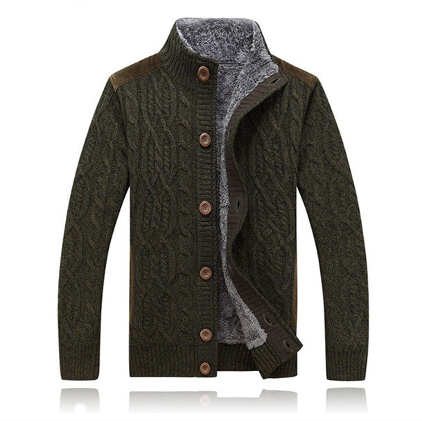 30% Wool 30% Cotton 2015 New Arrival Thicken Winter Mens Sweaters Cardigan Men Fleece Agasalho Masculino Brand AfsJeep A3044